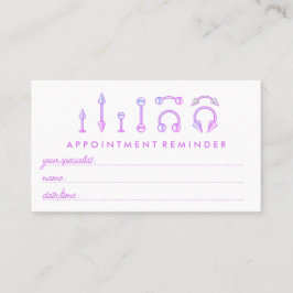 Roze Paarse juwelen Appointment Piercing Visitekaartje