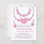 Roze Paarse juwelen die meisjes maken Kaart (Voorkant)