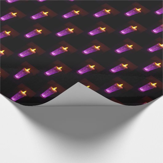 Roze Paarse kaarsen Candlelight Diwali kerst Cadeaupapier (Hoek)