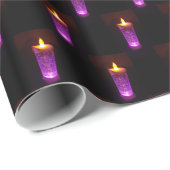 Roze Paarse kaarsen Candlelight Diwali kerst Cadeaupapier (Rol Hoek)