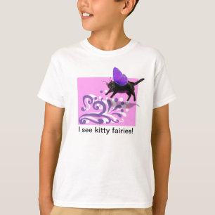 Roze paarse kat fee shirt