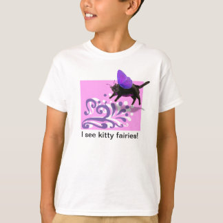 Roze paarse kat fee shirt