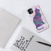 Roze Paarse Kat Kunst Stijl Phoningtas Case-Mate iPhone Case