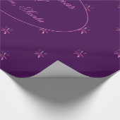 Roze Paarse kerst met de kaarsenhouder Cadeaupapier (Hoek)