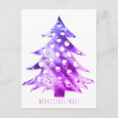 Roze Paarse kerstboom Modern Elegant Briefkaart (Voorkant)