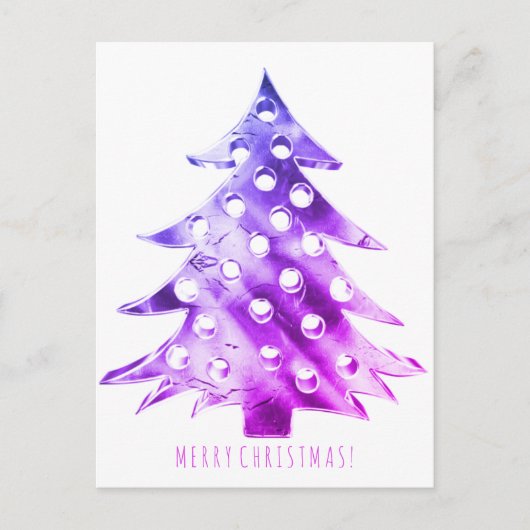 Roze Paarse kerstboom Modern Elegant Briefkaart (Voorkant)