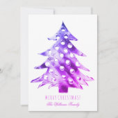 Roze Paarse Kerstboom Modern Elegant Kaart (Voorkant)