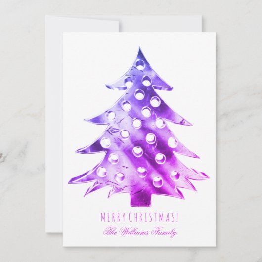 Roze Paarse Kerstboom Modern Elegant Kaart (Voorkant)