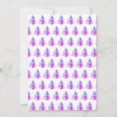 Roze Paarse Kerstboom Modern Elegant Kaart (Achterkant)