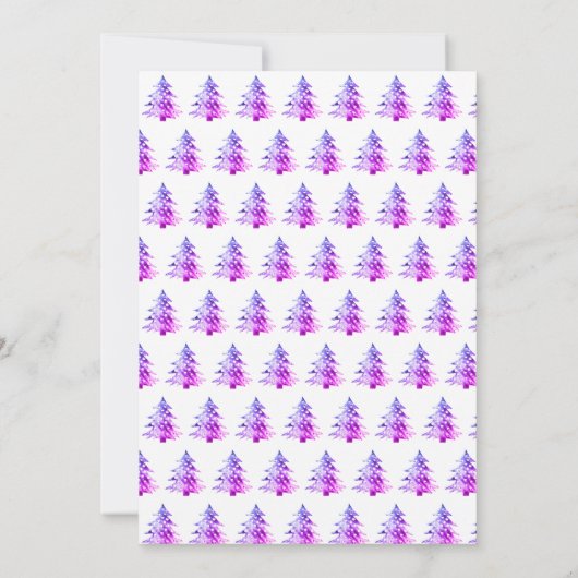 Roze Paarse Kerstboom Modern Elegant Kaart (Achterkant)