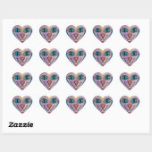 Roze Paarse keukat Hart Sticker (Vel)