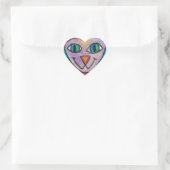 Roze Paarse keukat Hart Sticker (Tas)