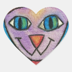 Roze Paarse keukat Hart Sticker