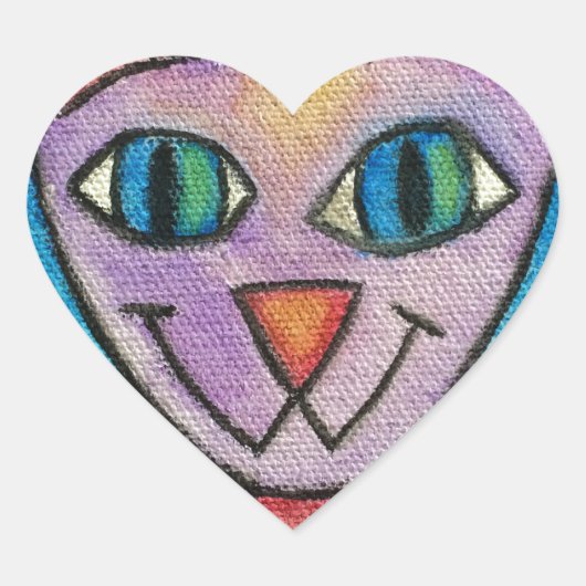 Roze Paarse keukat Hart Sticker (Voorkant)