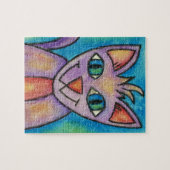 Roze Paarse Kitty Kat Legpuzzel (Horizontaal)