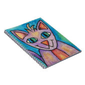 Roze Paarse Kitty Kat Notitieboek (Rechterzijde)