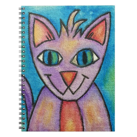 Roze Paarse Kitty Kat Notitieboek (Voorkant)