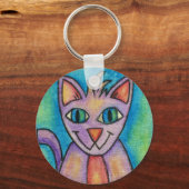 Roze Paarse Kitty Kat Sleutelhanger (Voorkant)