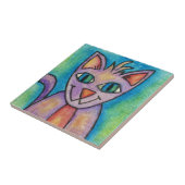 Roze Paarse Kitty Kat Tegeltje (Zijkant)