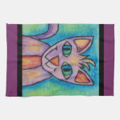 Roze Paarse Kitty Kat Theedoek (Horizontaal)
