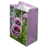 Roze Paarse Klaprozen Mauve Paars Aquarel Medium Medium Cadeauzakje (Voorkant Gekanteld)