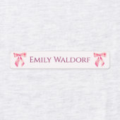 Roze & Paarse Kleding School Labels met Strik (Design 1)