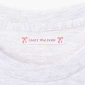 Roze & Paarse Kleding School Labels met Strik (Aangebracht)
