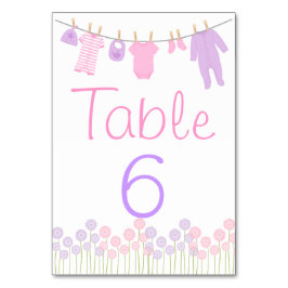 Roze & Paarse Kleine Kleding Douche Tafel Kaart