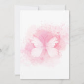 Roze Paarse Kleine Vlinder Verjaardagsfeestje Kaart (Achterkant)