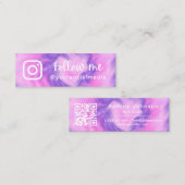 Roze Paarse kleuren volgen de QR-code voor sociale Mini Visitekaartje (Voorkant / Achterkant)