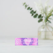 Roze Paarse kleuren volgen de QR-code voor sociale Mini Visitekaartje (Staand voorkant)