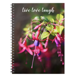 Roze Paarse kleurige Fuchsia Flower Motivatie Notitieboek