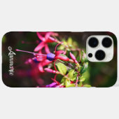 Roze Paarse kleurrijke Fuchsia Flower Initialen Case-Mate iPhone Case (Achterkant (horizontaal))