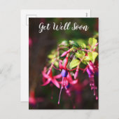 Roze Paarse, kleurrijke Fuchsia Flower krijgt snel Feestdagenkaart (Voorkant / Achterkant)