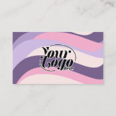Roze Paarse Kleurrijke Golven Strepen QR Code Visitekaartje (Achterkant)