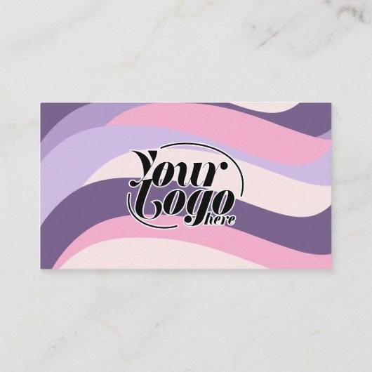 Roze Paarse Kleurrijke Golven Strepen QR Code Visitekaartje (Achterkant)