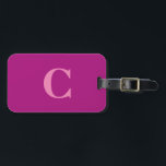 Roze Paarse Kleurrijke Monogram Initiaal Gift Favo Bagagelabel<br><div class="desc">Monogram initiaal en ook persoonlijke gegevens die u allemaal kunt bewerken. Ontworpen met aantrekkelijke effen roze paarse kleurenachtergrond,  kunt u de kleur veranderen als u wilt. Cool reiscadeau idee voor hem of haar.</div>