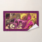 Roze, paarse kleurstofpatronen en monogram bad handdoek (Handdoek)