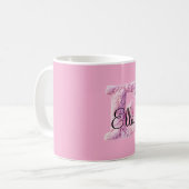 Roze Paarse Knus E Naam Koffiemok (Voorkant links)