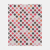 Roze Paarse koraalrode ronde vierkantjes Kunstpatr Fleece Deken (Voorkant)