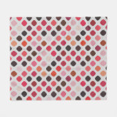 Roze Paarse koraalrode ronde vierkantjes Kunstpatr Fleece Deken (Voorkant (Horizontaal))