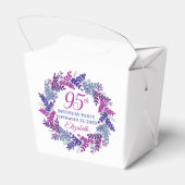 Roze Paarse krans 95e verjaardagsfeestje Bedankdoosjes (Achterkant)