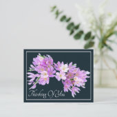 Roze/Paarse kroongrijze achtergrond Briefkaart (Staand voorkant)