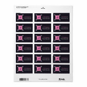 Roze & Paarse Kunstplaats Monogram Adres Etiket (Full Sheet)