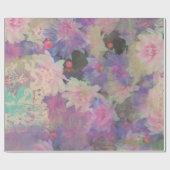 Roze Paarse Lace mooie bloem Cadeaupapier (Vlak)