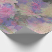 Roze Paarse Lace mooie bloem Cadeaupapier (Hoek)