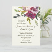 Roze Paarse lavender Floral Christelijk bruiloft Kaart (Staand voorkant)