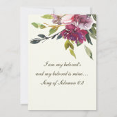 Roze Paarse lavender Floral Christelijk bruiloft Kaart (Achterkant)