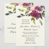 Roze Paarse lavender Floral Christelijk bruiloft Kaart (Voorkant / Achterkant)