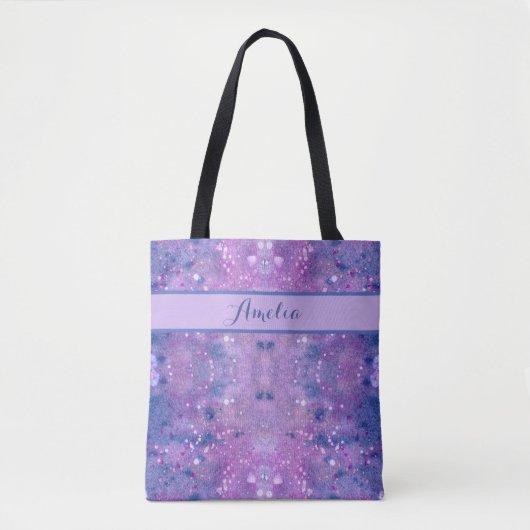 Roze Paarse lavender Waterverf Verfspatters Tote Bag (Voorkant)